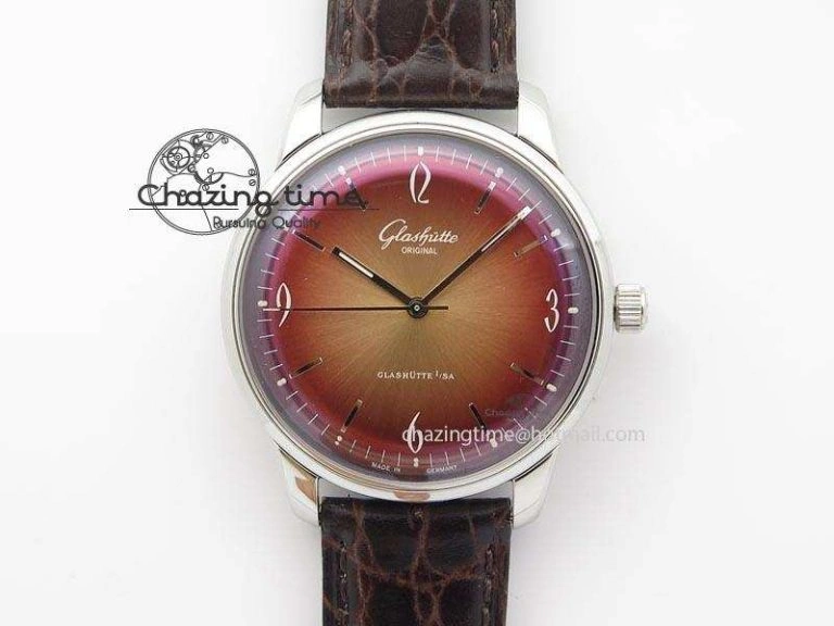 Excellence Panorama 40mm Date Moon Phase SS ETC Marker 1:1 Best Edition Blue Dial on Blue Leather Strap A100