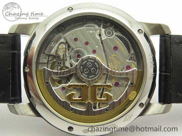 Excellence Panorama 40mm Date Moon Phase SS ETC Marker 1:1 Best Edition White Dial on Black Leather Strap A100