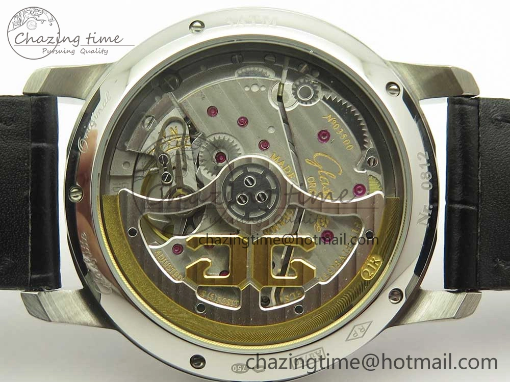 Excellence Panorama 40mm Date Moon Phase SS ETC Marker 1:1 Best Edition White Dial on Black Leather Strap A100