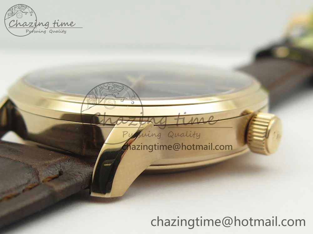 Excellence Panorama Date Moon Phase RG ETCF Blue Dial on Brown Leather Strap A100