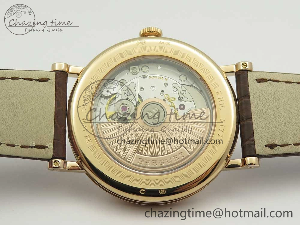 Excellence Panorama Date Moon Phase RG ETCF Blue Dial on Brown Leather Strap A100