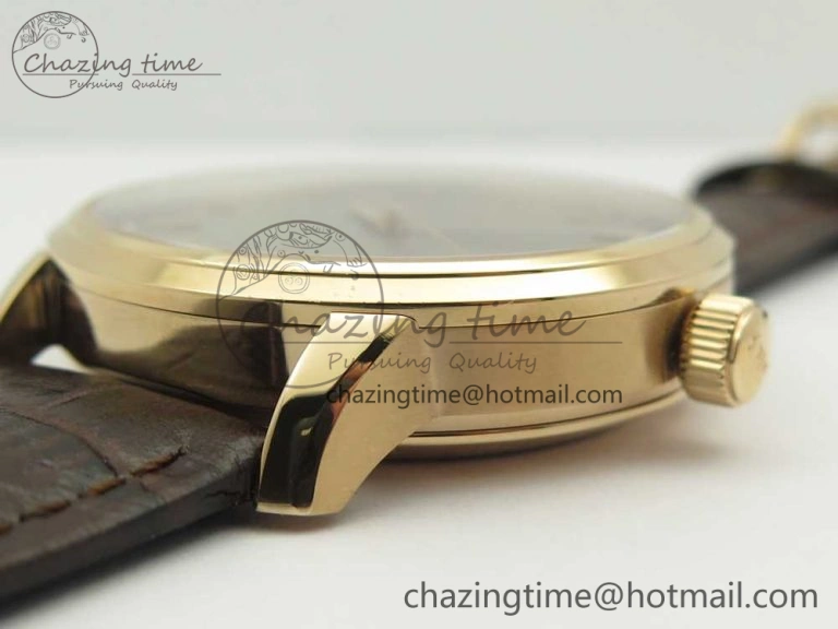 Excellence Panorama Date Moon Phase RG ETCF Gray Dial on Brown Leather Strap A100