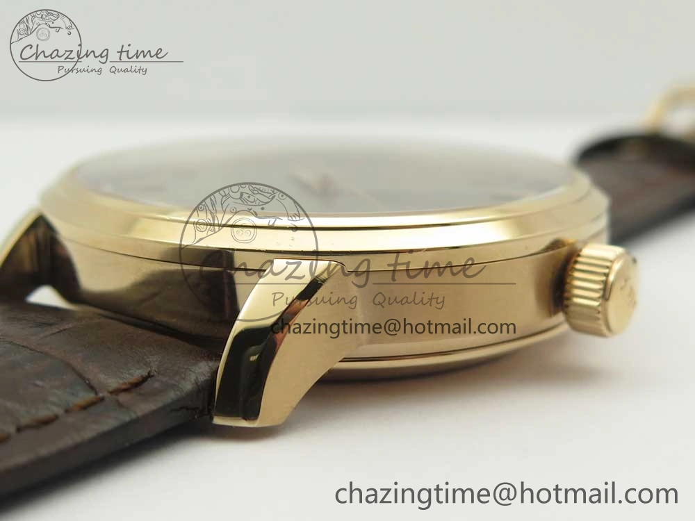 Excellence Panorama Date Moon Phase RG ETCF Gray Dial on Brown Leather Strap A100