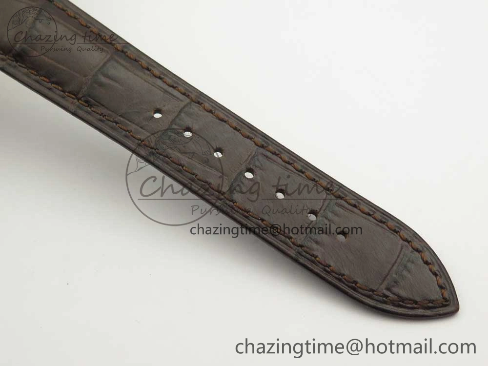 Excellence Panorama Date Moon Phase RG ETCF Gray Dial on Brown Leather Strap A100
