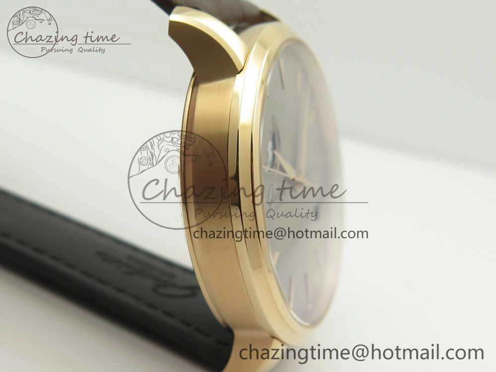 Excellence Panorama Date Moon Phase RG ETCF Gray Dial on Brown Leather Strap A100
