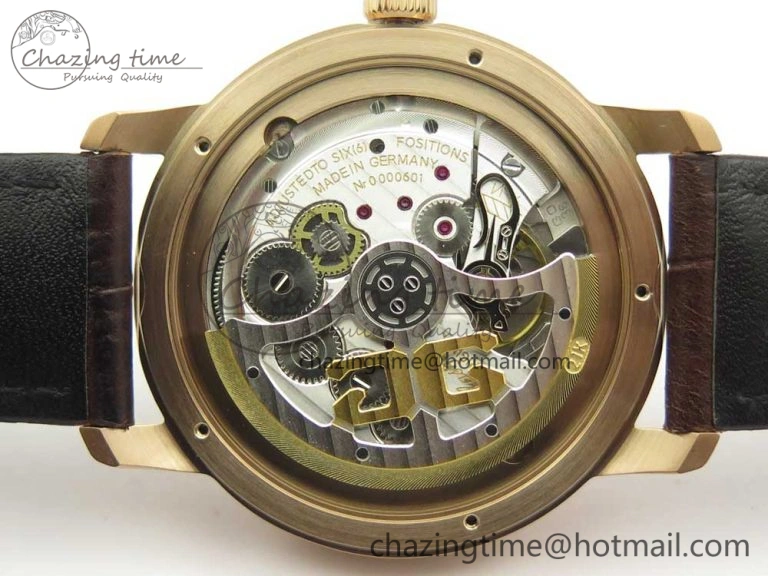 Excellence Panorama Date Moon Phase RG ETCF Gray Dial on Brown Leather Strap A100