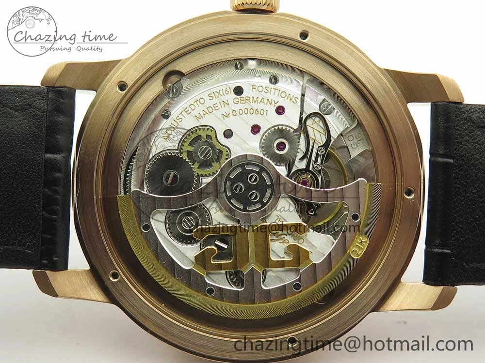 Excellence Panorama Date Moon Phase RG ETCF White Dial on Black Leather Strap A100