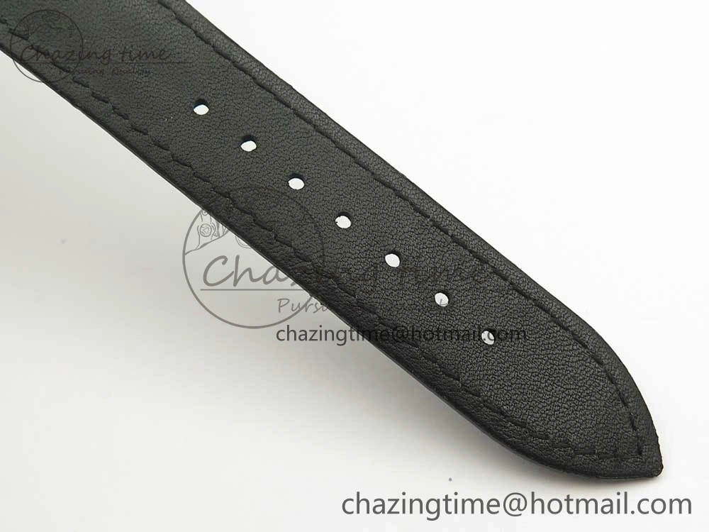 Excellence Panorama Date Moon Phase RG ETCF White Dial on Black Leather Strap A100