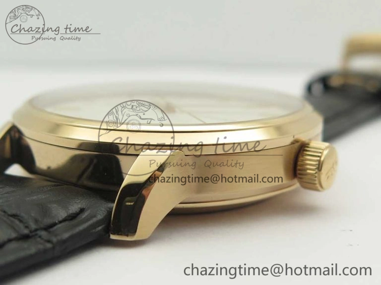 Excellence Panorama Date Moon Phase RG ETCF White Dial on Black Leather Strap A100