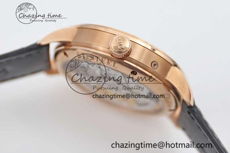 Excellence Panorama Date Moon Phase RG GGR 1:1 Best Edition White Dial on Leather Strap NH35