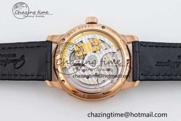 Excellence Panorama Date Moon Phase RG GGR 1:1 Best Edition White Dial on Leather Strap NH35