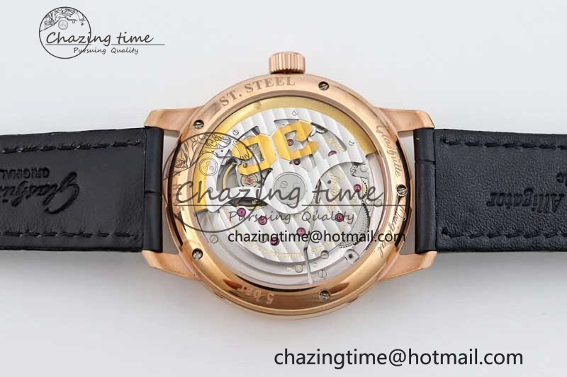 Excellence Panorama Date Moon Phase RG GGR 1:1 Best Edition White Dial on Leather Strap NH35