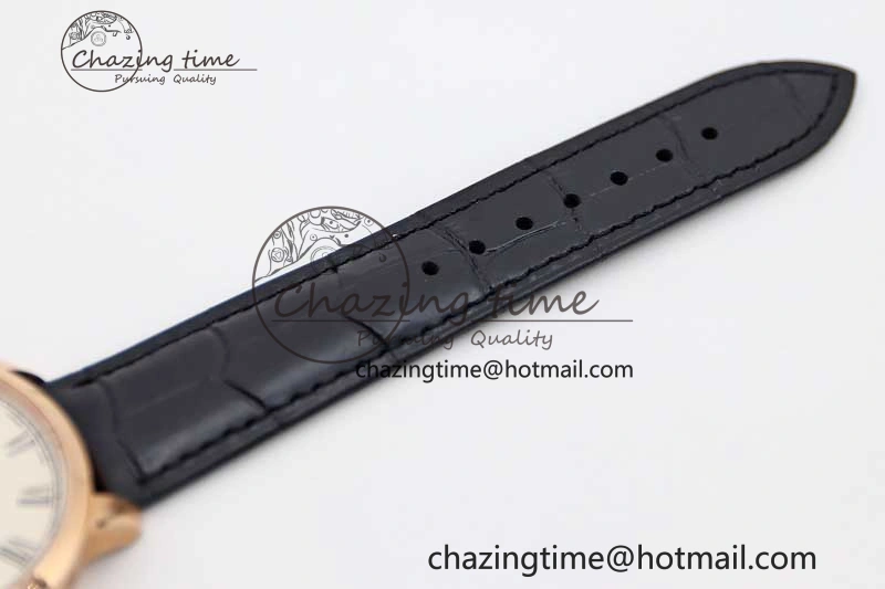 Excellence Panorama Date Moon Phase RG GGR 1:1 Best Edition White Dial on Leather Strap NH35