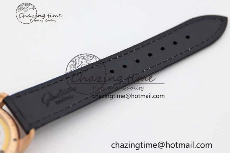 Excellence Panorama Date Moon Phase RG GGR 1:1 Best Edition White Dial on Leather Strap NH35