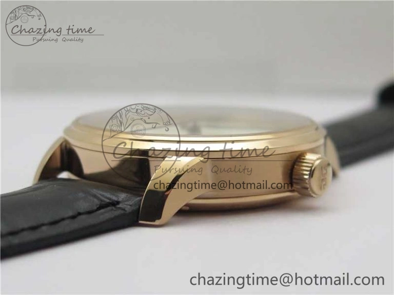 Excellence Panorama Date Moon Phase RG GLF 1:1 Best Edition White Dial on Black Leather Strap A100