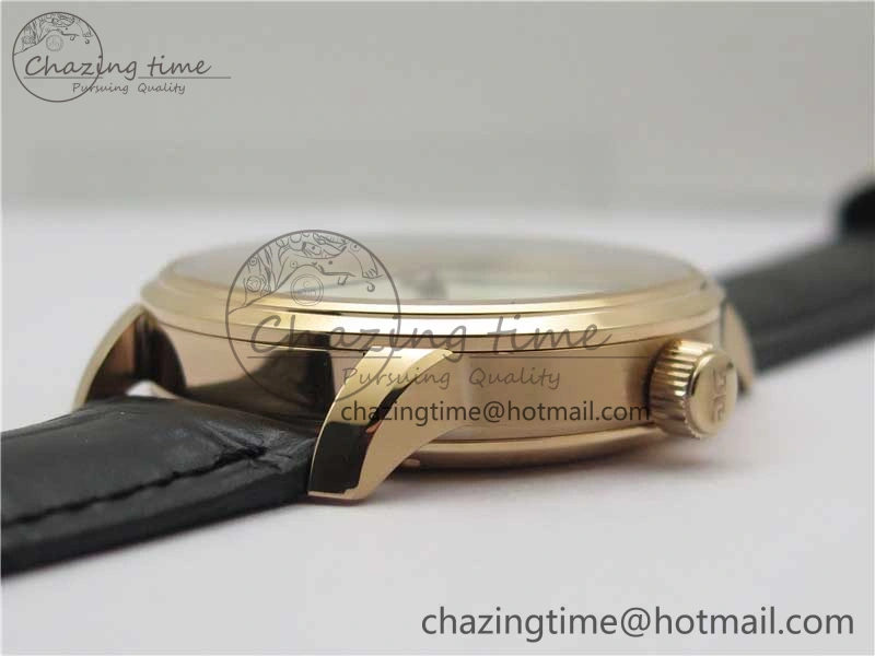 Excellence Panorama Date Moon Phase RG GLF 1:1 Best Edition White Dial on Black Leather Strap A100