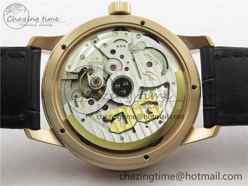 Excellence Panorama Date Moon Phase RG GLF 1:1 Best Edition White Dial on Black Leather Strap A100