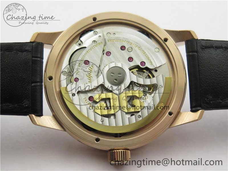 Excellence Panorama Date Moon Phase RG GLF 1:1 Best Edition White Dial on Black Leather Strap A100