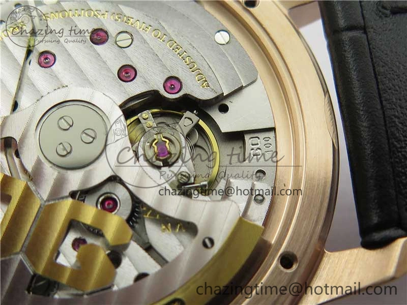 Excellence Panorama Date Moon Phase RG GLF 1:1 Best Edition White Dial on Black Leather Strap A100
