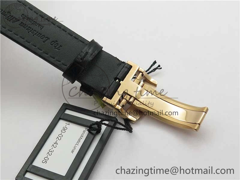 Excellence Panorama Date Moon Phase RG GLF 1:1 Best Edition White Dial on Black Leather Strap A100