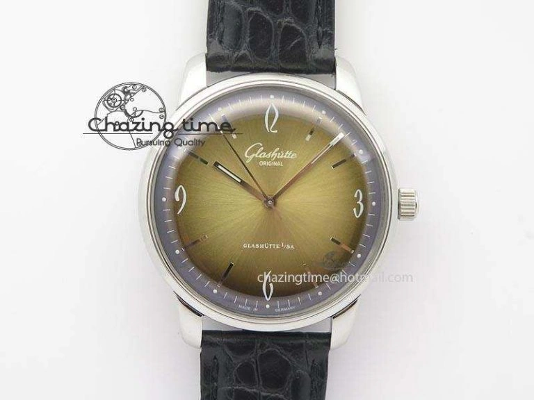 Excellence Panorama Date Moon Phase RG GLF 1:1 Best Edition White Dial on Black Leather Strap A100