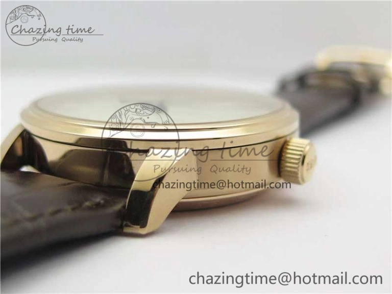 Excellence Panorama Date Moon Phase RG V9F White Dial on Brown Leather Strap A100