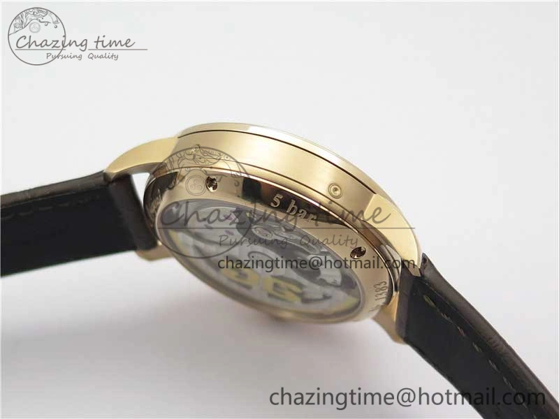 Excellence Panorama Date Moon Phase RG V9F White Dial on Brown Leather Strap A100