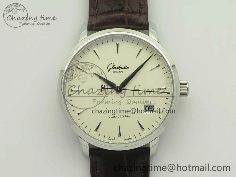 Excellence Panorama Date Moon Phase SS ETC Marker 1:1 Best Edition Blue Dial on Black Leather Strap A100