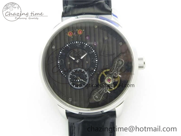 Excellence Panorama Date Moon Phase SS ETC Marker 1:1 Best Edition Blue Dial on Black Leather Strap A100