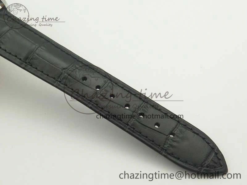 Excellence Panorama Date Moon Phase SS ETC Marker 1:1 Best Edition Gray Dial on Black Leather Strap A100