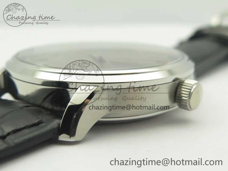 Excellence Panorama Date Moon Phase SS ETC Marker 1:1 Best Edition Gray Dial on Black Leather Strap A100