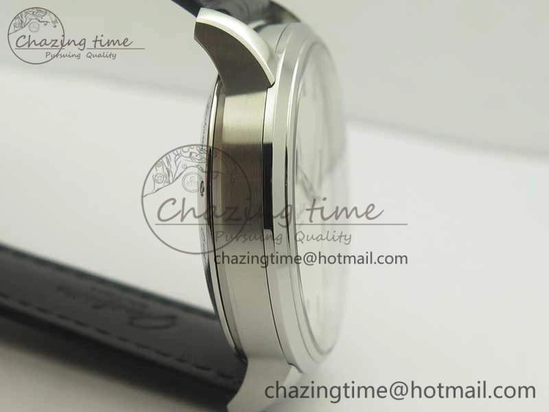 Excellence Panorama Date Moon Phase SS ETC Marker 1:1 Best Edition White Dial on Black Leather Strap A100