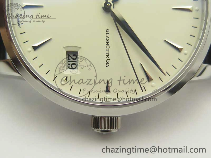 Excellence Panorama Date Moon Phase SS ETC Marker 1:1 Best Edition White Dial on Black Leather Strap A100