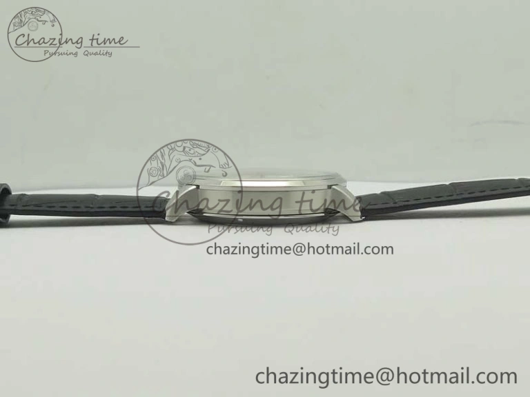 Excellence Panorama Date Moon Phase SS ETC Marker 1:1 Best Edition White Dial on Black Leather Strap A100