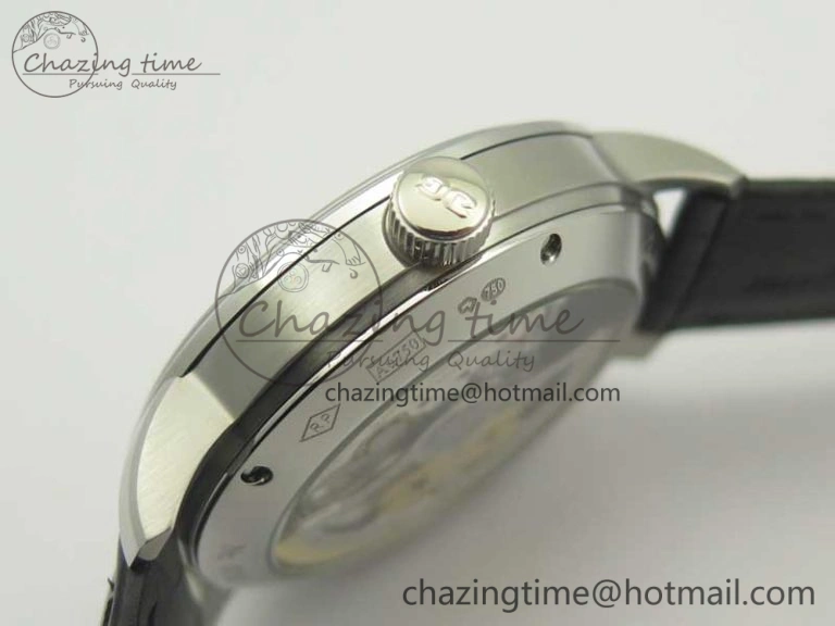 Excellence Panorama Date Moon Phase SS ETC Marker 1:1 Best Edition White Dial on Black Leather Strap A100
