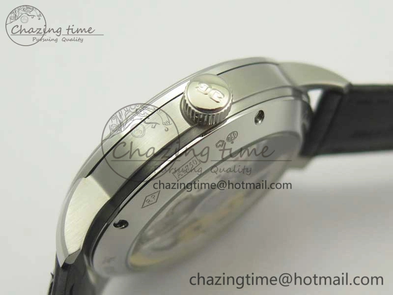 Excellence Panorama Date Moon Phase SS ETC Marker 1:1 Best Edition White Dial on Black Leather Strap A100