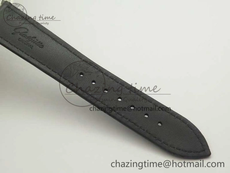Excellence Panorama Date Moon Phase SS ETC Marker 1:1 Best Edition White Dial on Black Leather Strap A100