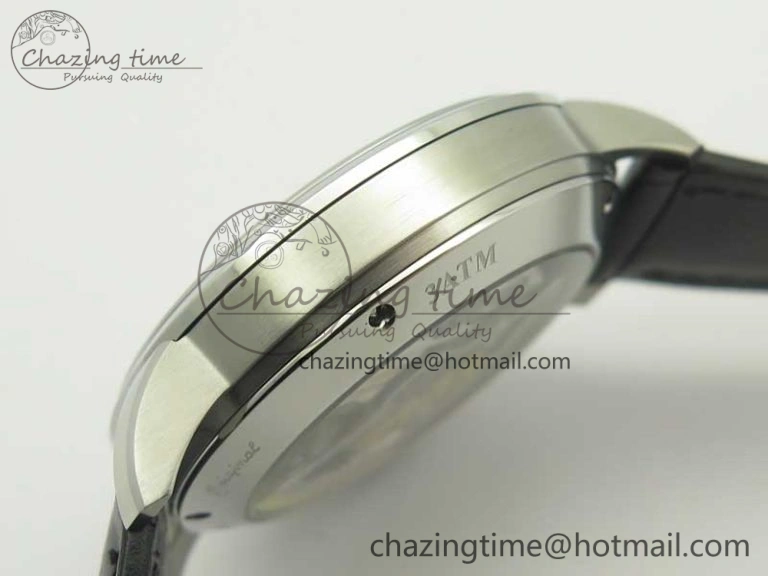 Excellence Panorama Date Moon Phase SS ETC Marker 1:1 Best Edition White Dial on Black Leather Strap A100
