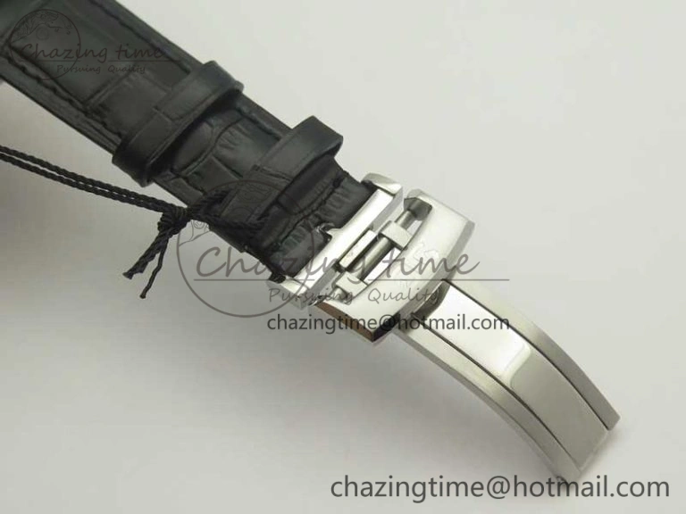 Excellence Panorama Date Moon Phase SS ETC Marker 1:1 Best Edition White Dial on Black Leather Strap A100