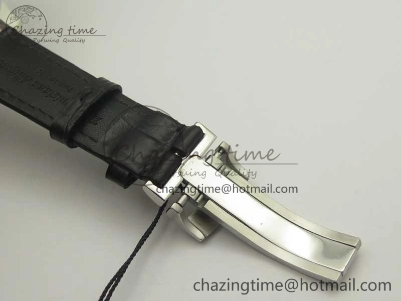Excellence Panorama Date Moon Phase SS ETC Marker 1:1 Best Edition White Dial on Black Leather Strap A100
