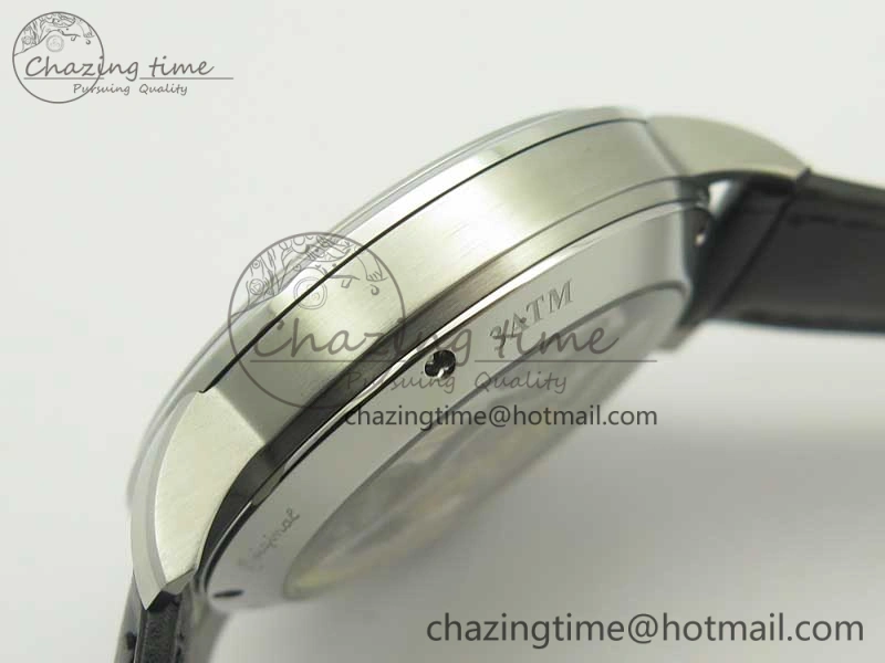 Excellence Panorama Date Moon Phase SS ETC Marker 1:1 Best Edition White Dial on Black Leather Strap A100