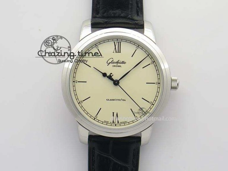 Excellence Panorama Date Moon Phase SS ETC Marker 1:1 Best Edition White Dial on Black Leather Strap A100