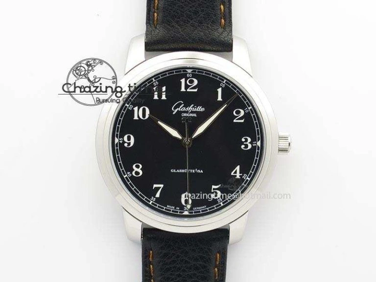 Excellence Panorama Date Moon Phase SS ETC Marker 1:1 Best Edition White Dial on Black Leather Strap A100