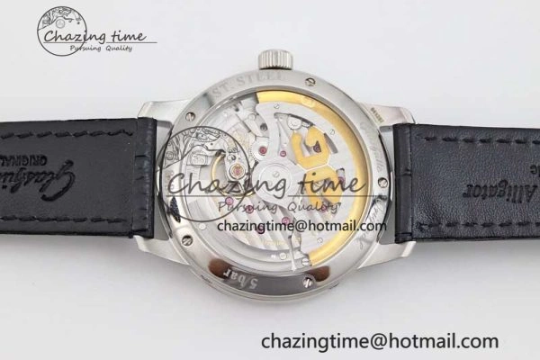 Excellence Panorama Date Moon Phase SS GGR 1:1 Best Edition Blue Dial on Leather Strap NH35