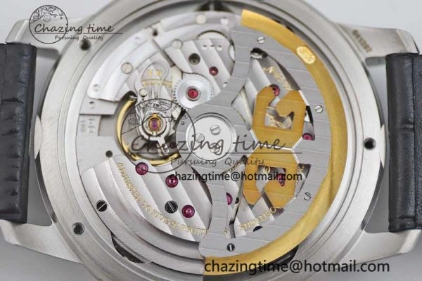 Excellence Panorama Date Moon Phase SS GGR 1:1 Best Edition Blue Dial on Leather Strap NH35