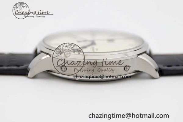 Excellence Panorama Date Moon Phase SS GGR 1:1 Best Edition White Dial on Leather Strap NH35
