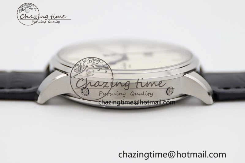Excellence Panorama Date Moon Phase SS GGR 1:1 Best Edition White Dial on Leather Strap NH35