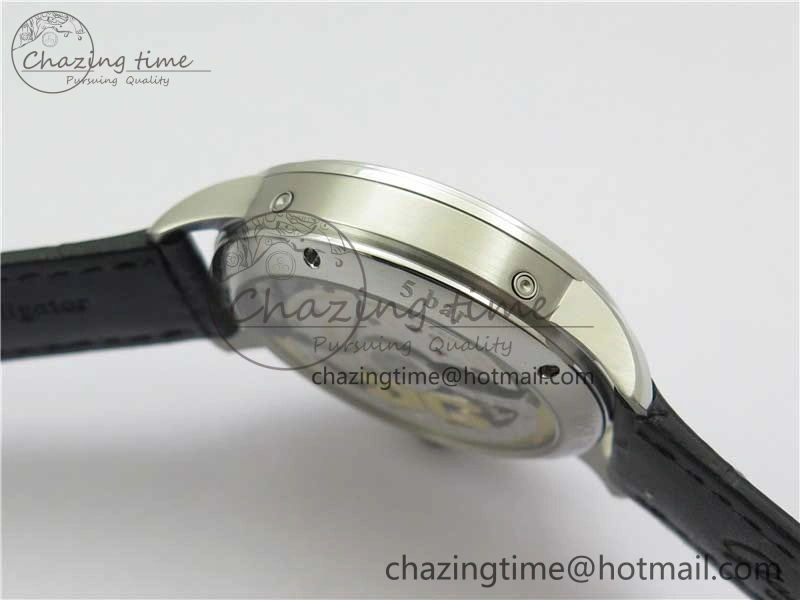 Excellence Panorama Date Moon Phase SS GLF 1:1 Best Edition White Dial on Black Leather Strap A100