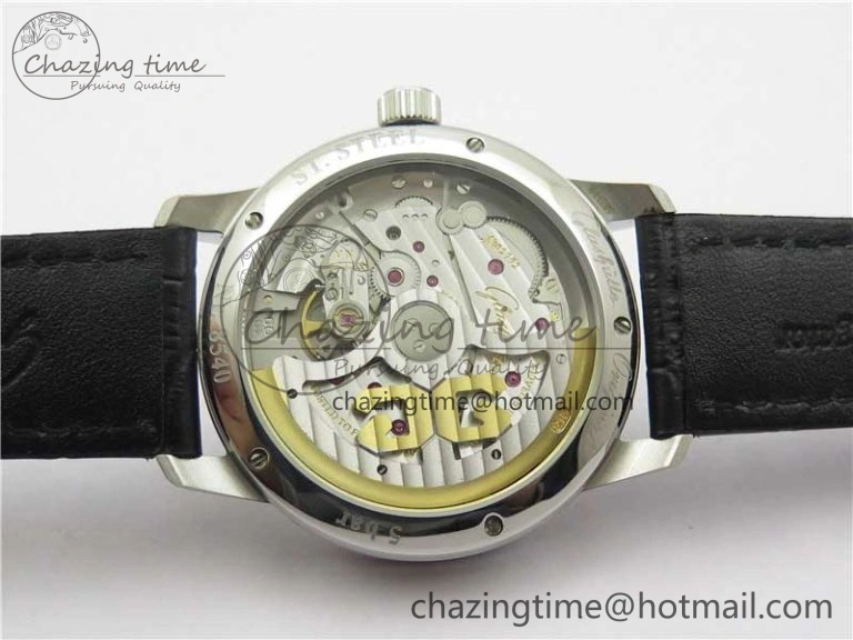 Excellence Panorama Date Moon Phase SS GLF 1:1 Best Edition White Dial on Black Leather Strap A100