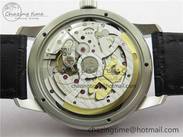 Excellence Panorama Date Moon Phase SS GLF 1:1 Best Edition White Dial on Black Leather Strap A100